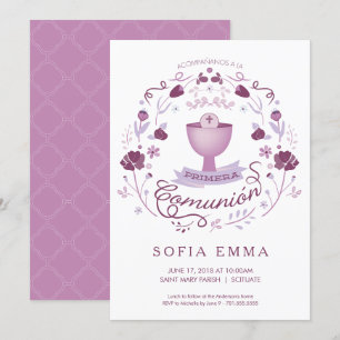 Invitation Primera Comunión Invitación - Espagnol, fille