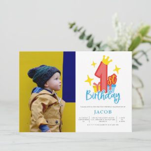 Invitation Prince 1ère fête d'anniversaire Photo