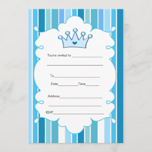 Invitation Prince Blue Stripes