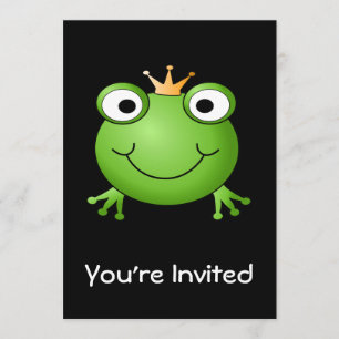 Invitation Prince de grenouille. Grenouille de sourire avec