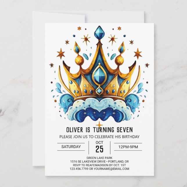 Invitation Prince Diamond Birthday Crown (Devant)