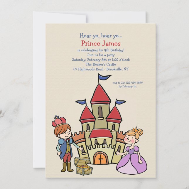 Invitation Prince et Château (Devant)