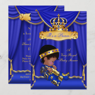 Invitation Prince Ethnique Fête de Naissance Garçon Draps Ble