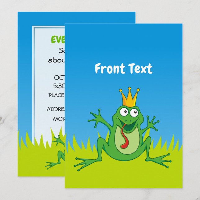 Invitation Prince Frog (Devant / Derrière)