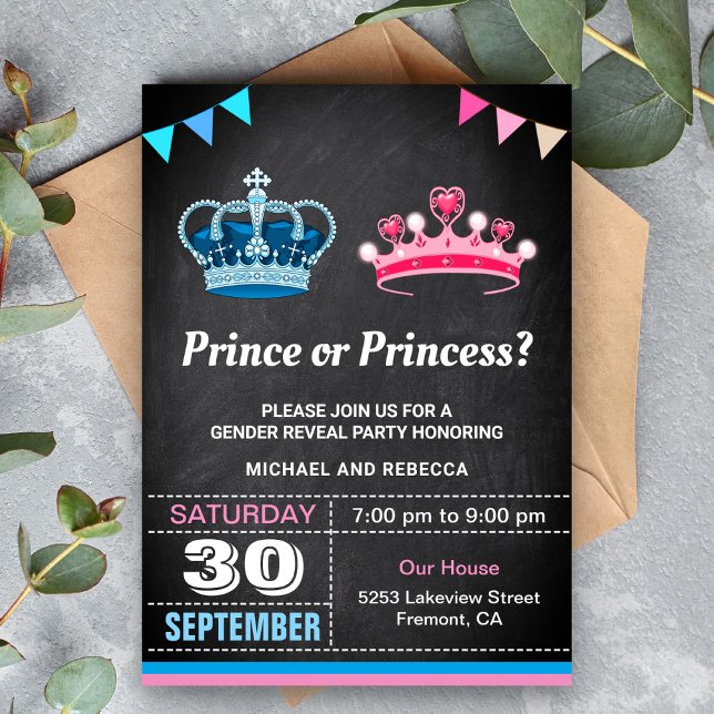 Invitation Prince ou Princesse Sexe Revevela Party (Créateur téléchargé)