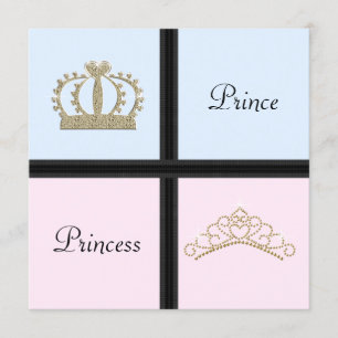 Invitation Prince Princesse Genre Révélation Douche Invitatio