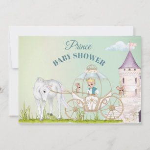 Invitation Prince Unicorn Crown Baby Boy Douche