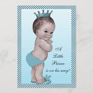 Invitation Prince vintage mignon baby shower