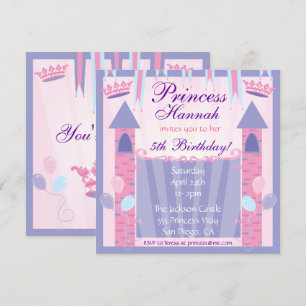 Invitation Princess Anniversaire de la fête