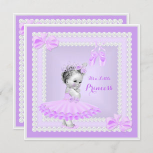Invitation Princess Baby shower mignonne fille pourpre Baller