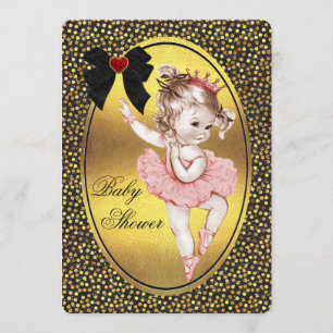 Invitation Princess Ballerina Faux Bow Foil & Parties scintil