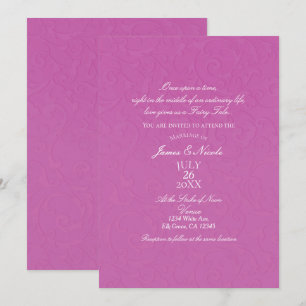 Invitation Princess Berry Pink Fairy Tale Mariage damassé
