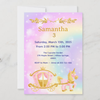 Invitation Princess  Birthday Samantha 3 Birthday Party