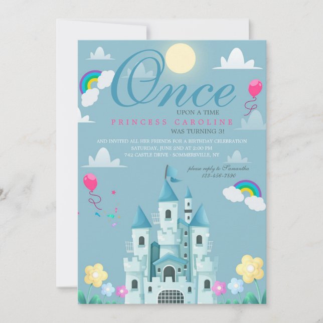 Invitation Princess Castle Anniversaire (Devant)