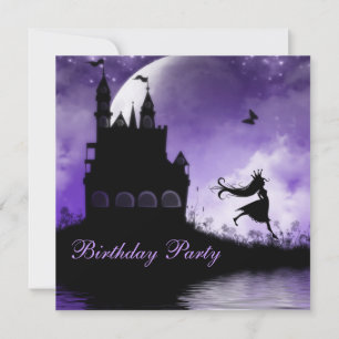 Invitation Princess & Castle Girls Purple Birthday Party