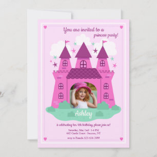 Invitation Princess Castle Photo Anniversaire 