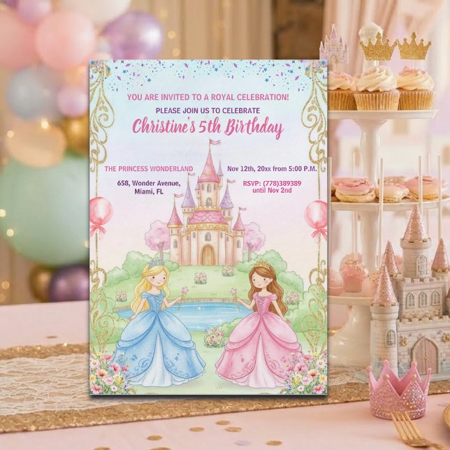 Invitation Princess Castle Royal 5th Birthday Party (Créateur téléchargé)
