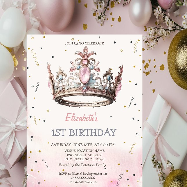 Invitation Princess Crown Fairytale Anniversaire (Créateur téléchargé)
