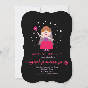 Invitation PRINCESS DRESS UP Brunette HOUSE Anniversaire