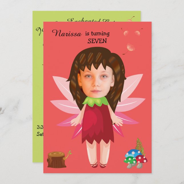 Invitation Princess Fairy Tale Anniversaire (Devant / Derrière)