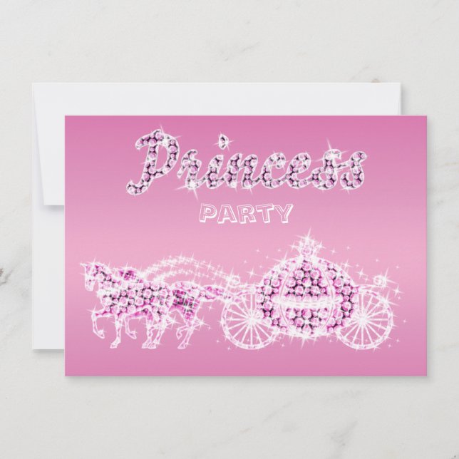 Invitation Princess Horses & Carrie Birthday Party (Devant)