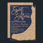 Invitation Princess Navy Blue Gold Parties scintillant robe S<br><div class="desc">Cette invitation de fête d'anniversaire de luxe, pétillante et glamour en sweet sixteen est le design parfait pour la jeune femme élégante et chic. Son design comporte une parties scintillant en or imitation robe de princesse de sirène sur un arrière - plan bleu marine simple avec typographie dorée personnalisée. Sur...</div>