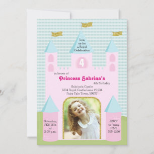 Invitation Princess Photo Birthday Party Castle