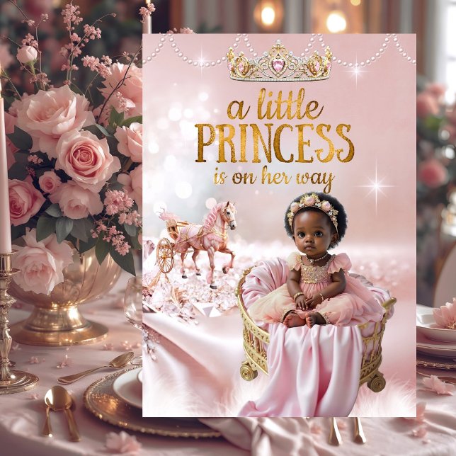 Invitation Princess Pink Baby shower de race (Créateur téléchargé)