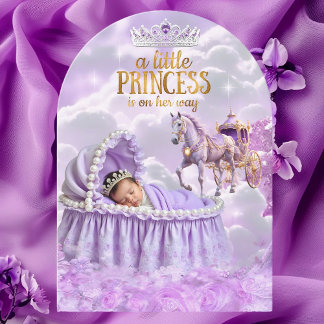 Invitation Princess Purple Baby shower Horse Carrie