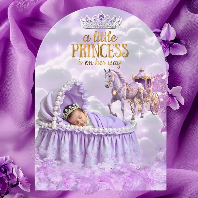Invitation Princess Purple Baby shower Horse Carrie (Créateur téléchargé)