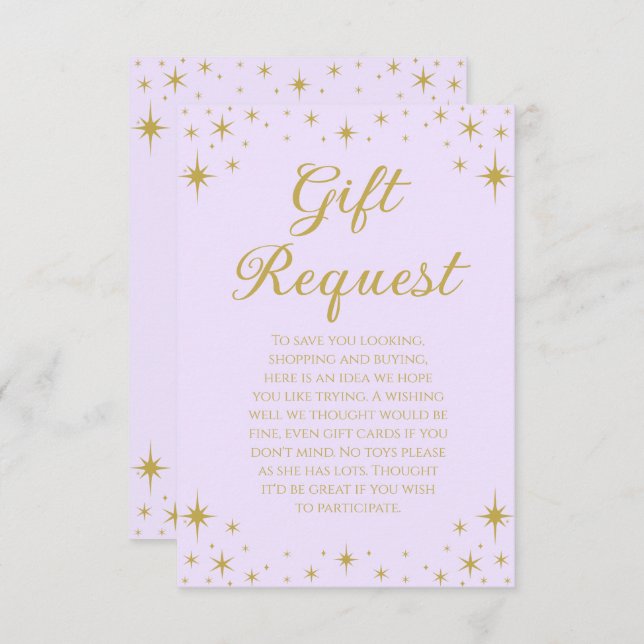 Invitation Princess Royal Birthday Gift Request Card (Devant / Derrière)
