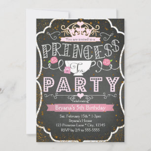 Invitation PRINCESS TEA PARTY Anniversaire Parties scintillan
