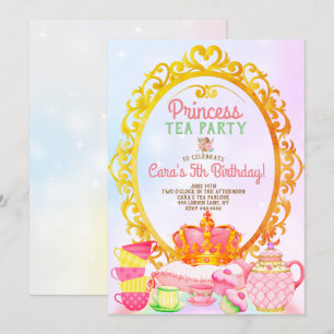 Invitation Princess Tea Party fête d'anniversaire