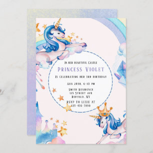 Invitation Princess Unicorn Castle 00e fête d'anniversaire