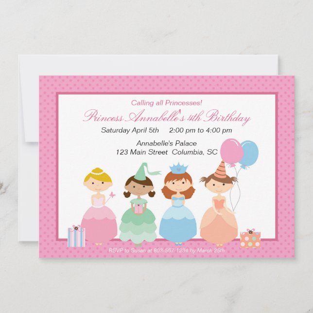 Invitation Princesse (Devant)