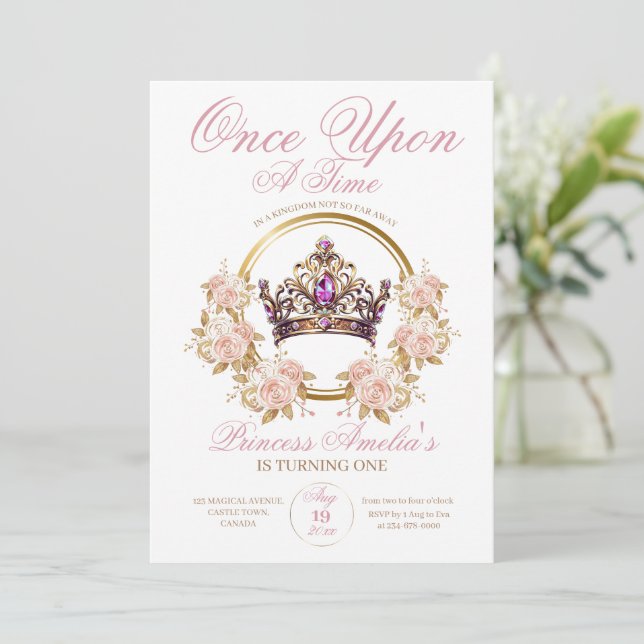 Invitation Princesse 1er anniversaire (Debout devant)