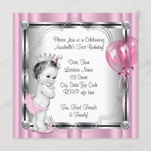 Invitation Princesse 1er anniversaire