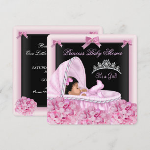 Invitation Princesse africaine-américaine Baby Shower Fille