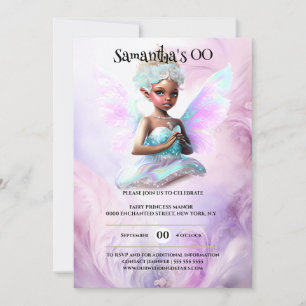 Invitation princesse africaine-américaine fée whimsical anniv