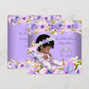 Invitation Princesse Afro-Américaine Fête de Naissance Fille 