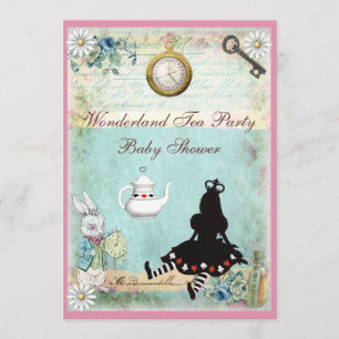 Invitation Princesse Alice au thé de baby shower du pays des