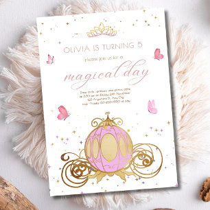 Invitation Princesse Anniversaire Carrosse Royal Conte de Fée