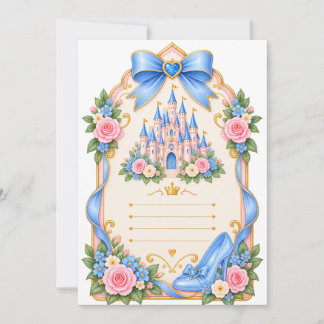 Invitation princesse argent bleu, princesse bleu glacé, royal