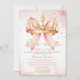Invitation Princesse au nœud rose ONE-CE Il était une fois 1e