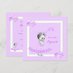 Invitation Princesse Baby shower Cute Girl Lilac Tutu