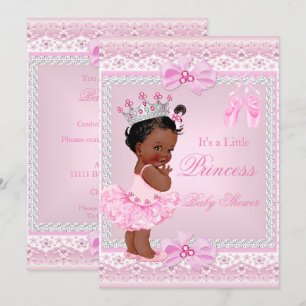 Invitation Princesse Baby shower fille rose Ballerina Ethniqu