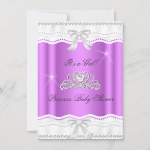 Invitation Princesse Baby shower fille Tiara Lace