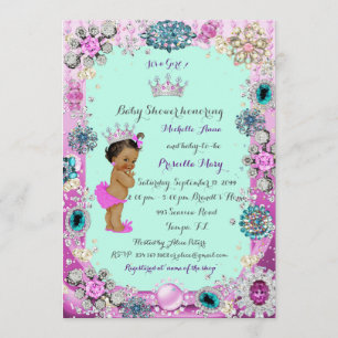 Invitation Princesse Baby shower Invitation, Princesse, bleu