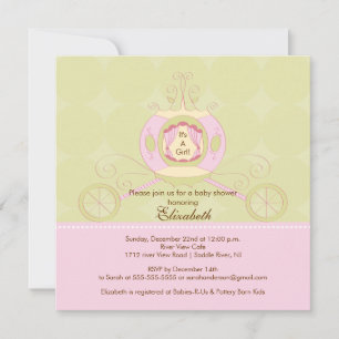 Invitation Princesse Baby Shower Invite Pretty Carriage