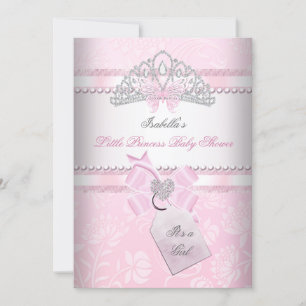 Invitation Princesse Baby shower jolie fille papillon Tiara